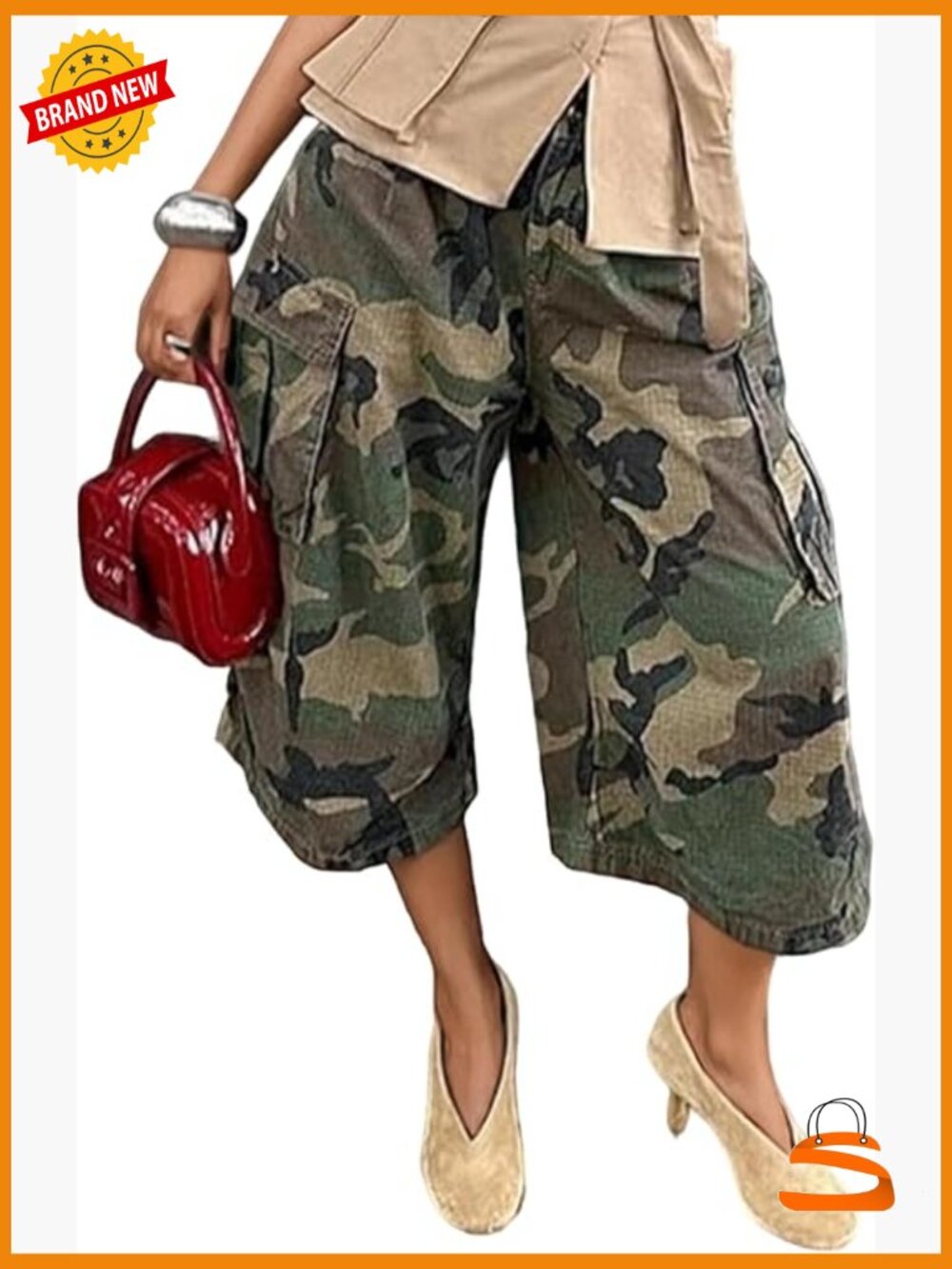 High Waisted Wide Leg Barrel Cargo Trousers Loose Fit Y2k Pants